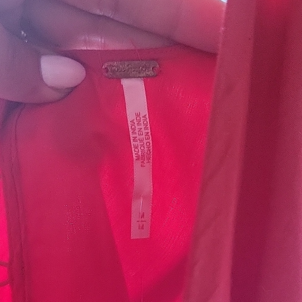 Free People Elegant Red Mini Dress With Pockets - Picture 7 of 10